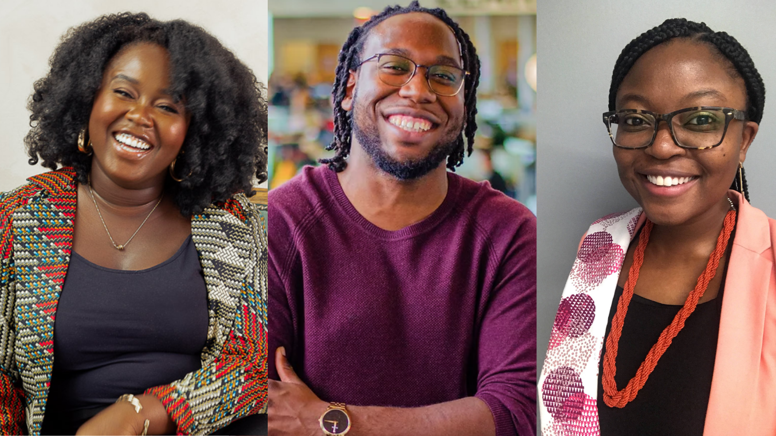 Collage image of three nonprofit leaders