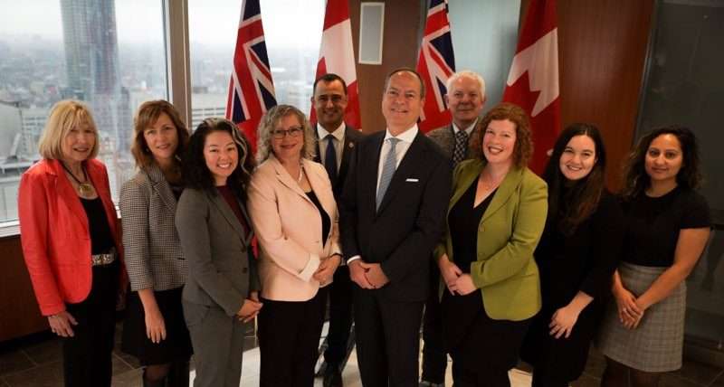 Ontario Minister Peter Bethlenfalvy, President of the Treasury Board, staff and ONN representatives