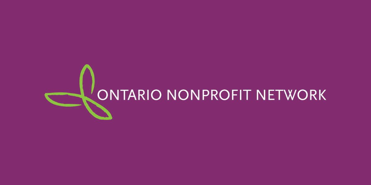 Purple background with Ontario Nonprofit Network logo in the center