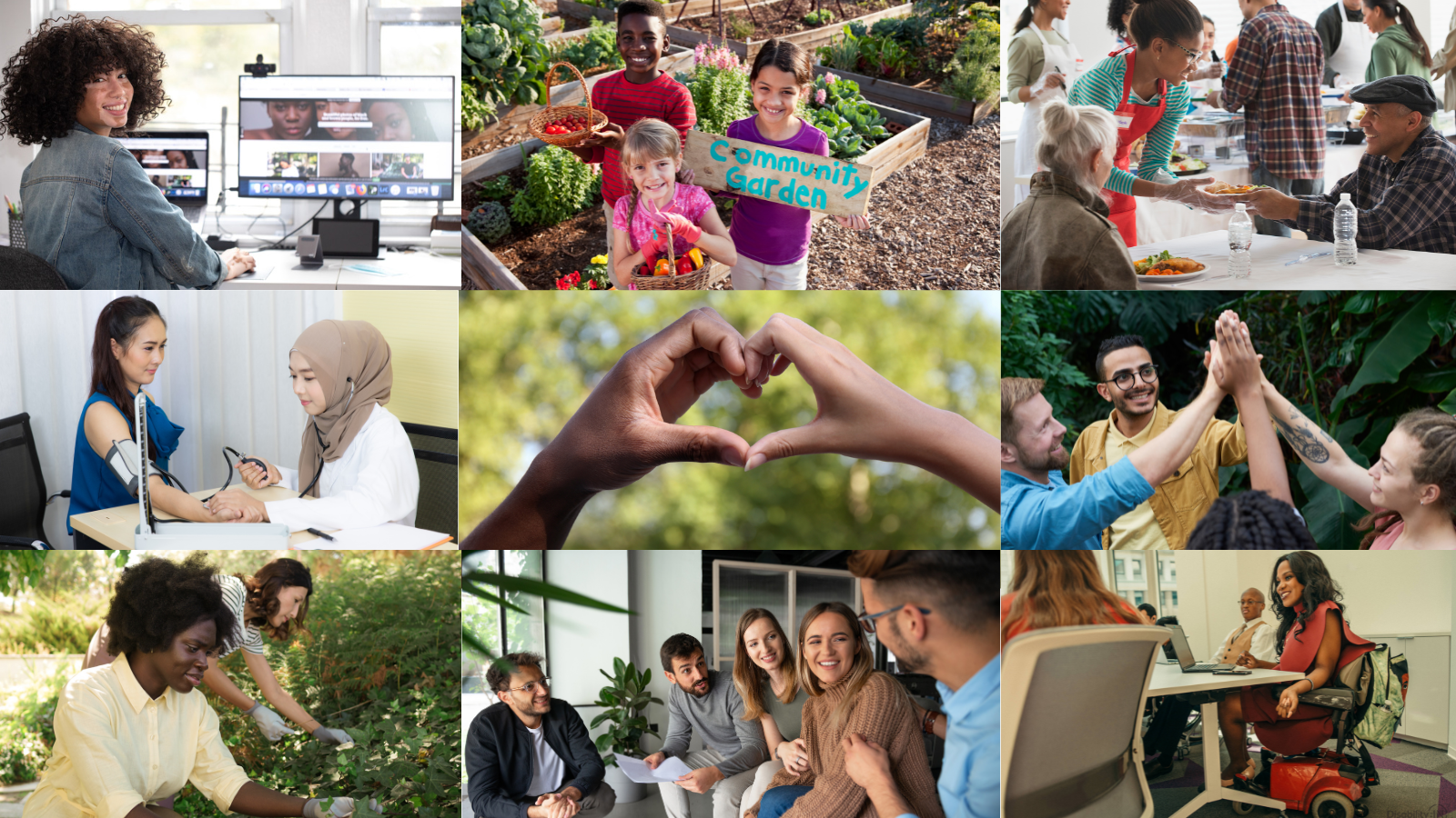 Collage of images to depict communities served by nonprofits.